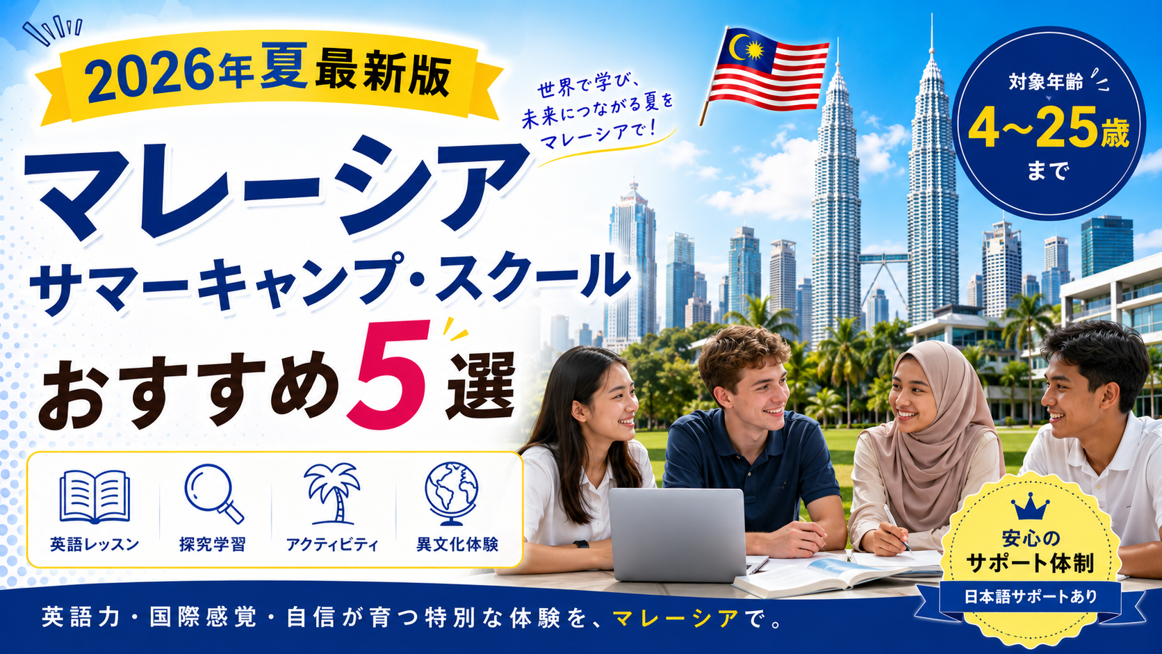 マレーシアのサマースクール・キャンプについてまとめた記事のアイキャッチ